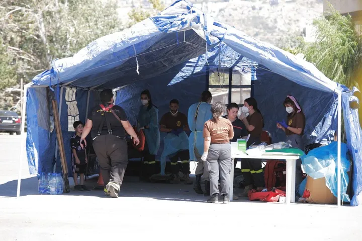 Field triage station during the Hrajel simulation